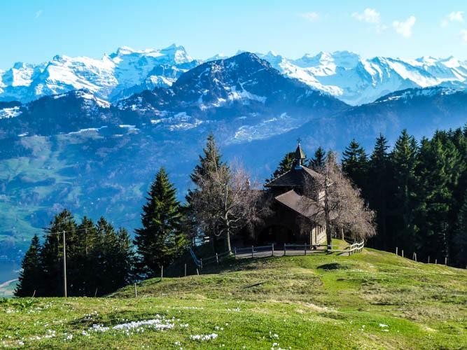 Blick zurück auf die Obhäg-Kapelle