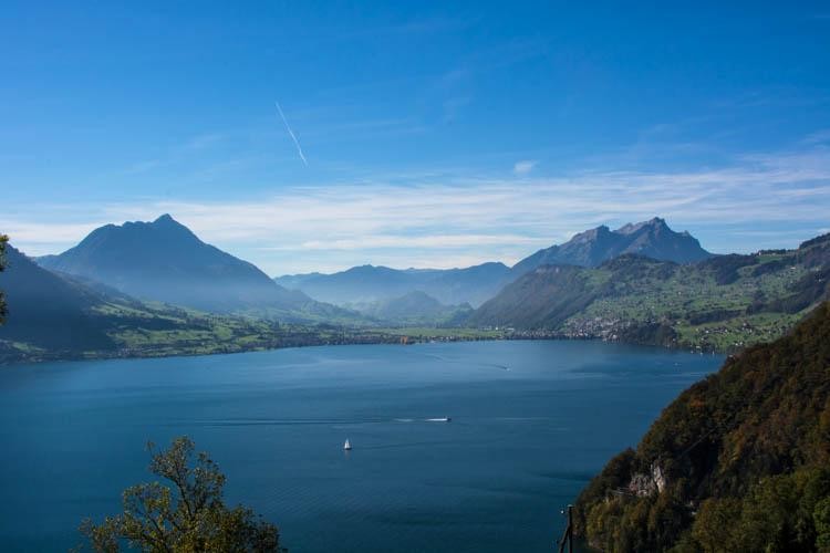 Aussicht auf Vierwaldstättersee und Pilatus