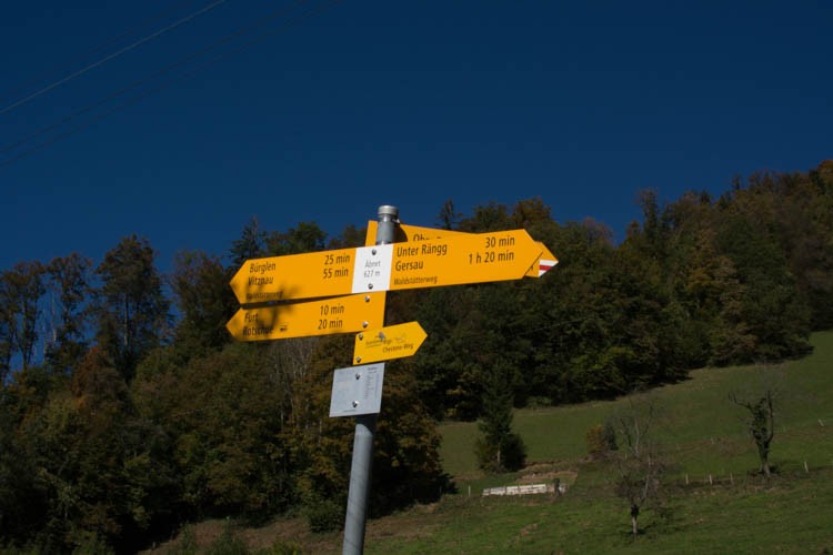 Der Lehnenweg verläuft teilweise auf dem Vierwaldstätterweg